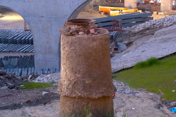 Cleveland Innerbelt Bridge Construction. Structure from Cold Storage Building