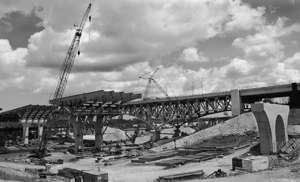 Cleveland Innerbelt Construction Pentax K1000 Black and White Film